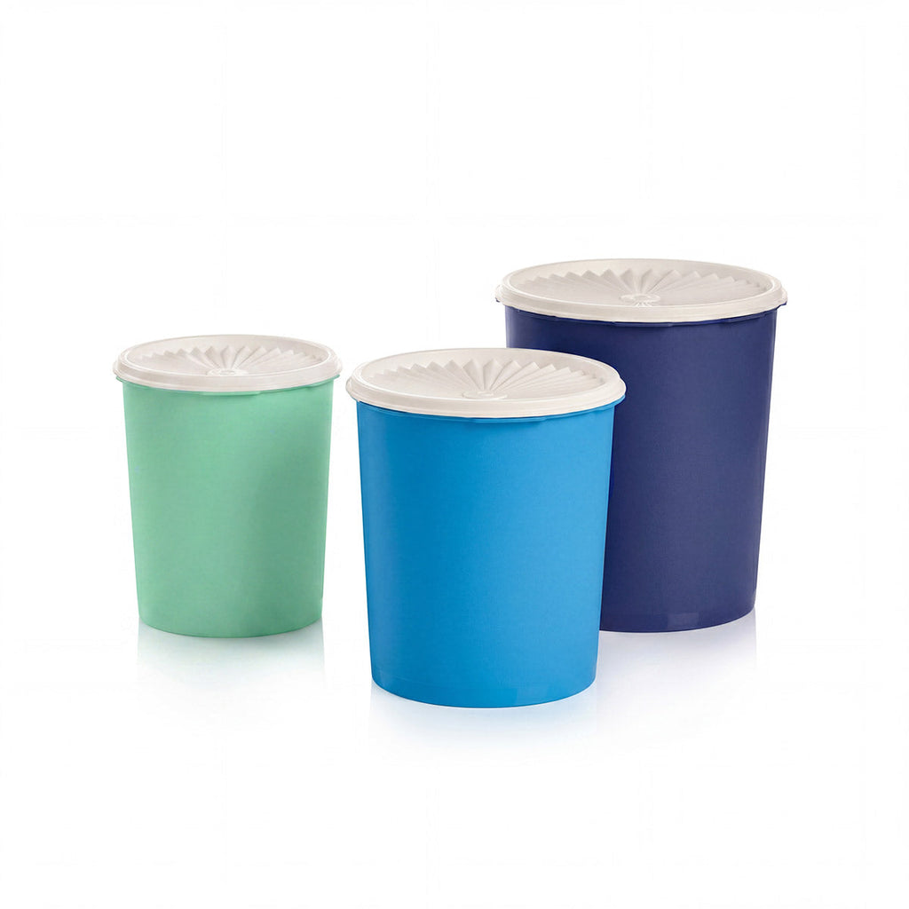 Tupper Ware Classic Decorator Canister Set of 3